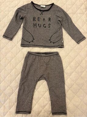 Bear Hugs Gray Long-Sleeve Kids Pajama Set